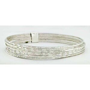 Set Of 7 Bangles Bracelet Solid .925 Sterling Silver